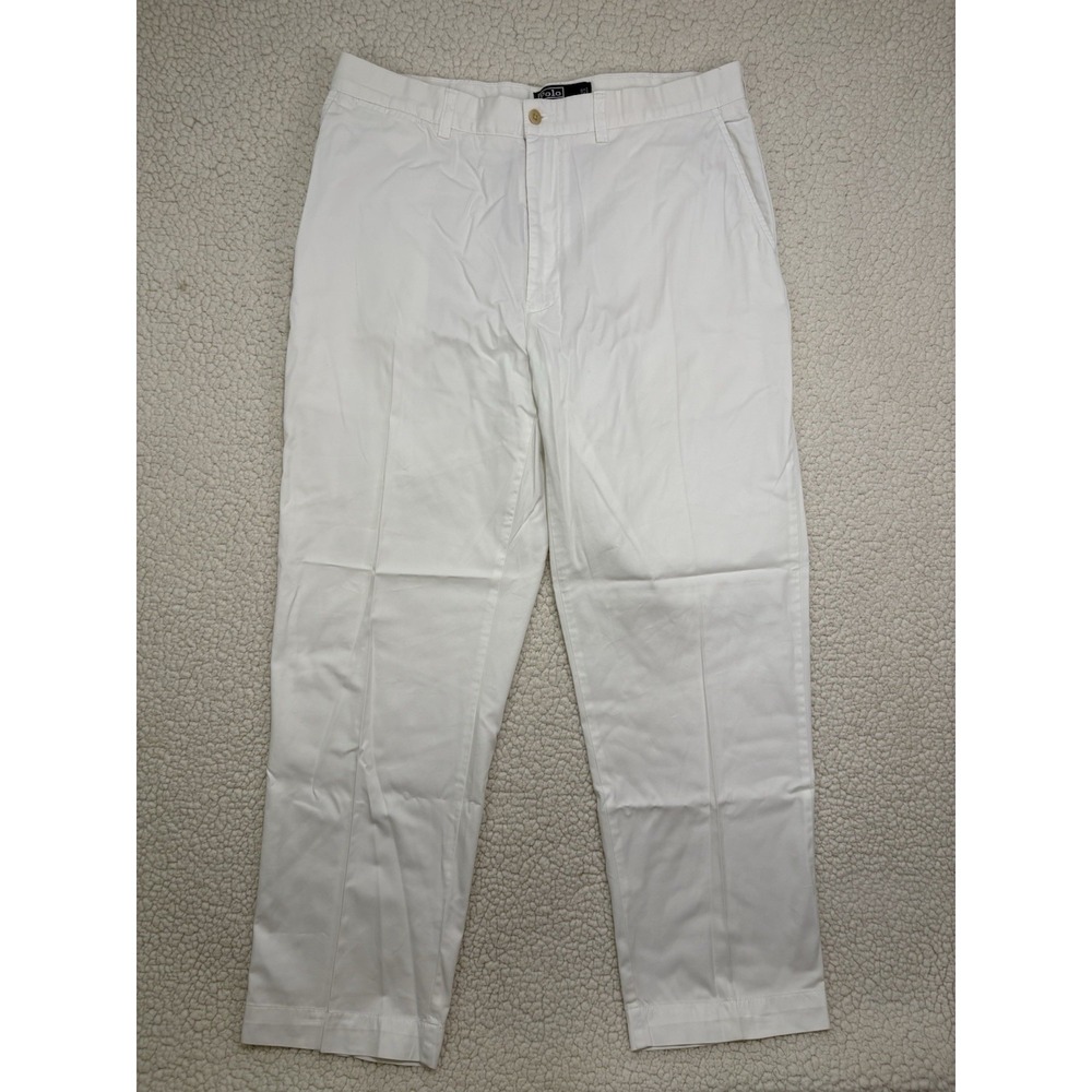 VTG Polo Ralph Lauren Prospect Pants Mens 36x30 White Chino Classic Cotton 90s